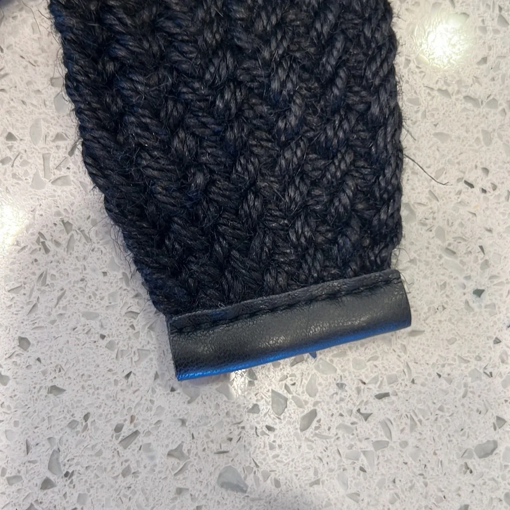 Mango Black Woven Belt